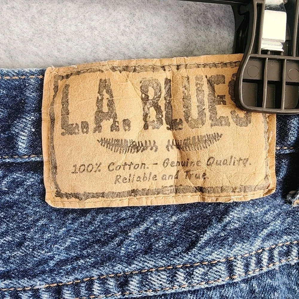 Vintage 1990s LA Blues Jeans Relaxed 22 Average Acid Wash‎ Denim Mom High Rise